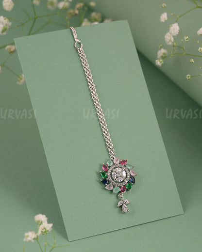 Rhodium-Polish AD Stone Chutty CH 131