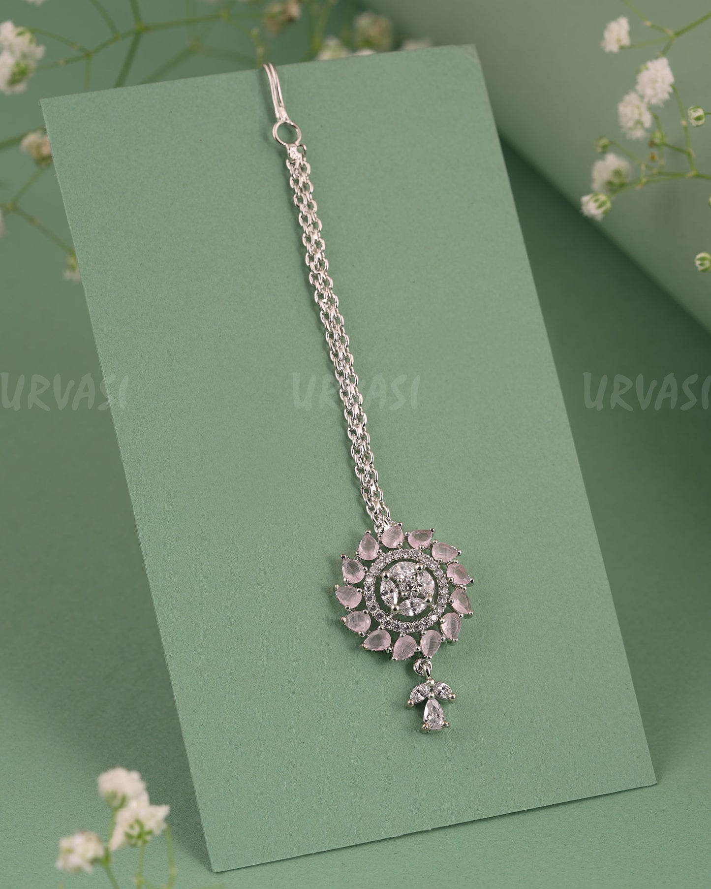 Rhodium-Polish AD Stone Chutty CH 131