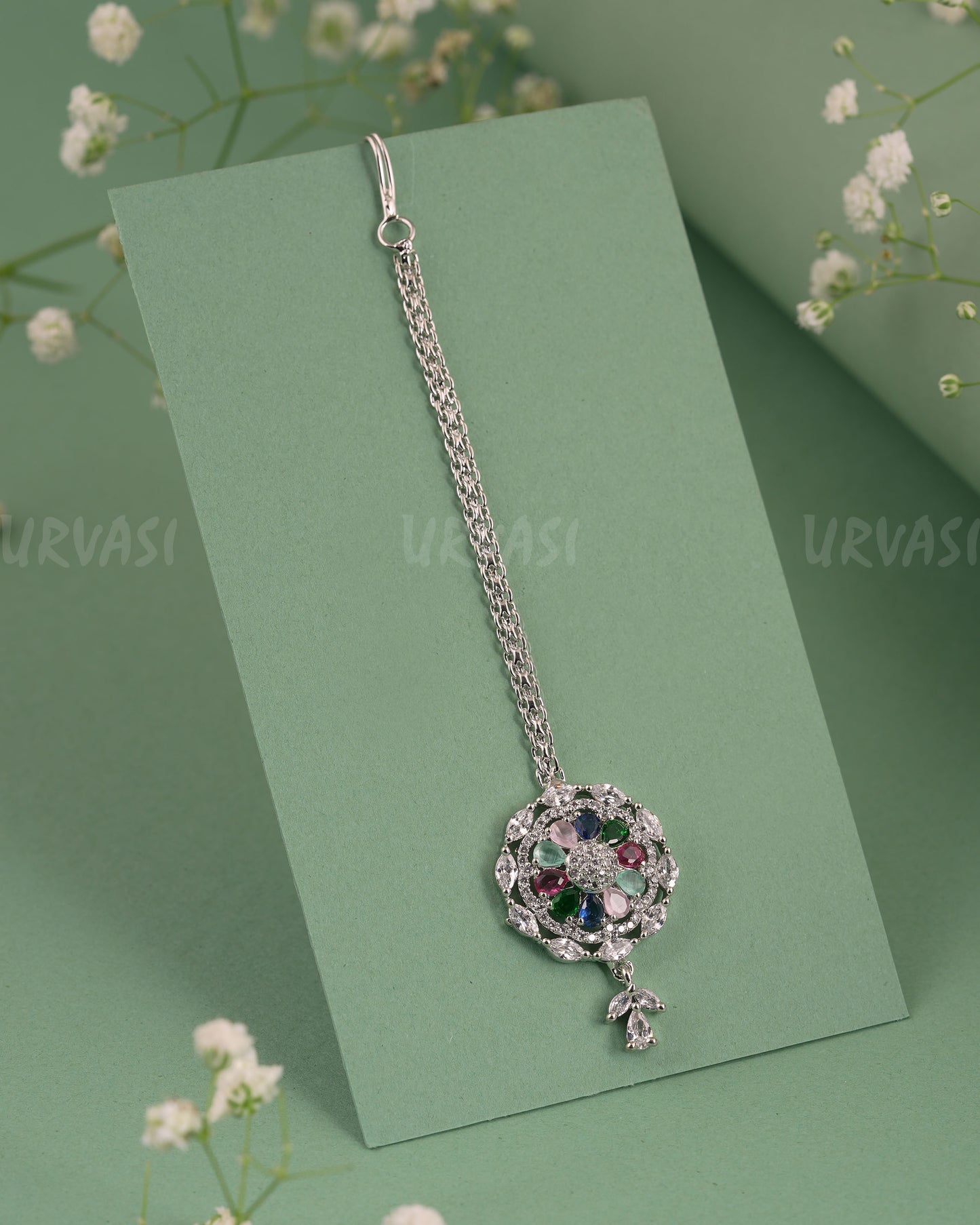 Rhodium-Polish Floral Chutty CH 130