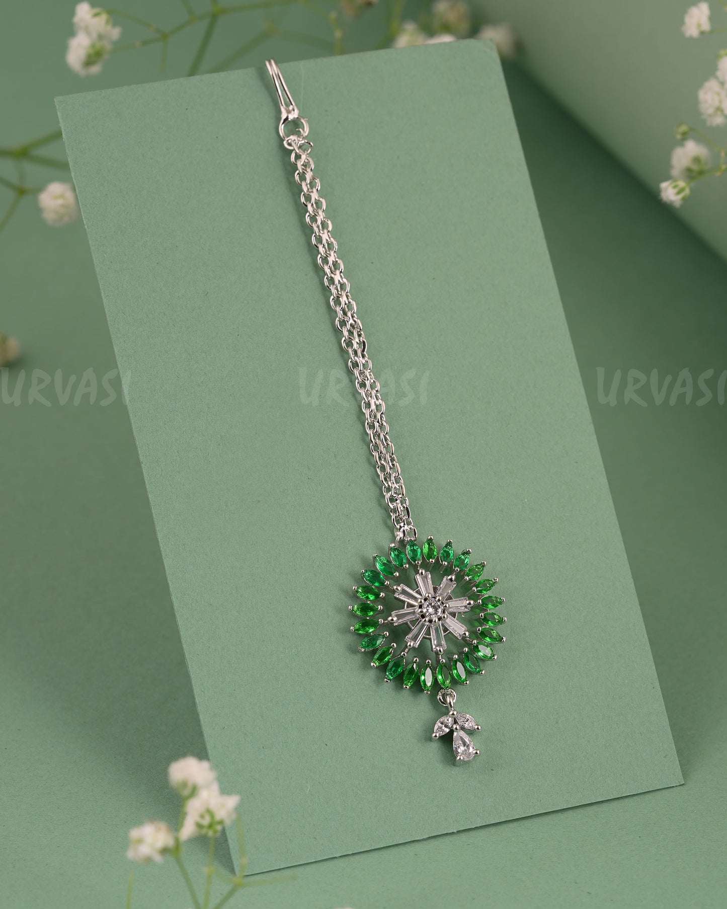 Rhodium-Polish Floral Designed Chutty CH 129