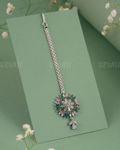Rhodium-Polish Floral Designed Chutty CH 129