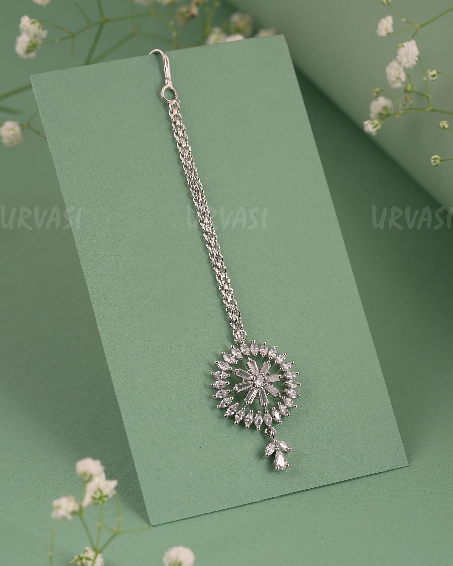 Rhodium-Polish Floral Designed Chutty CH 129