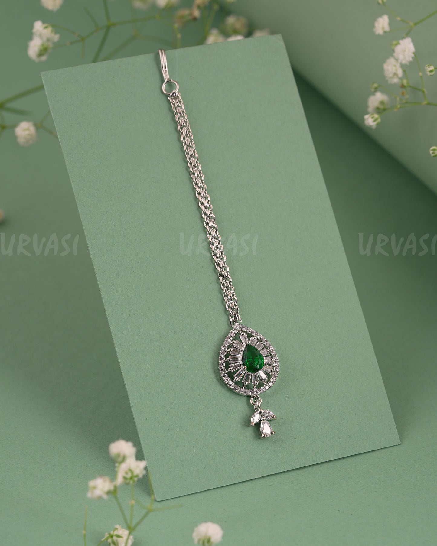 Rhodium-Polish AD Stone Chutty CH 128