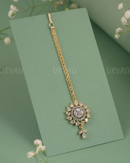 Gold-Polish AD Stone Chutty CH 126