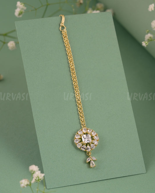 Gold-Polish Floral Stone Designed Chutty CH 124