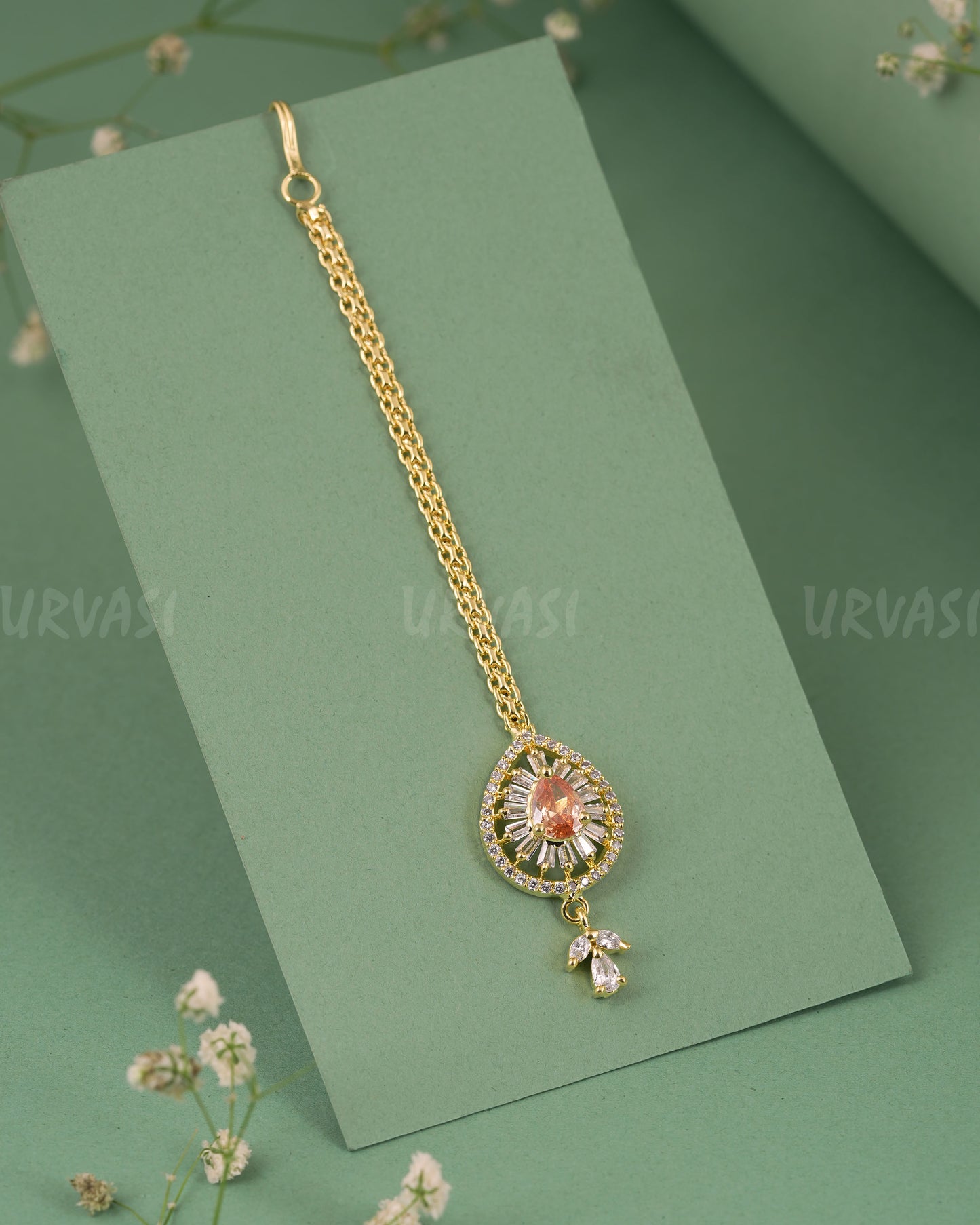 Gold-Polish AD Stone Chutty CH 123