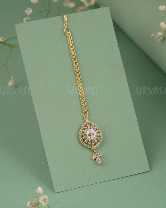 Gold-Polish AD Stone Chutty CH 123