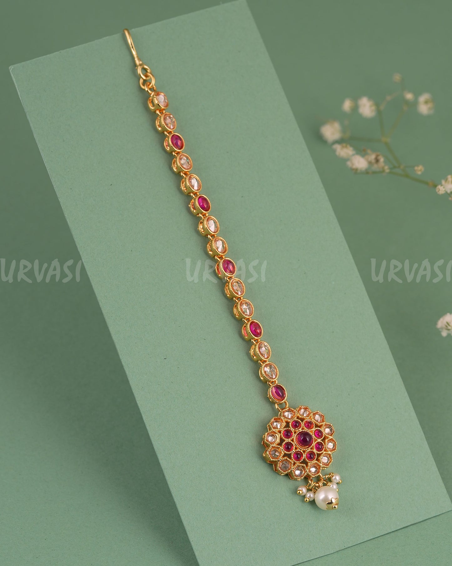 Gold-Toned Kundan Designed Chutty CH 149