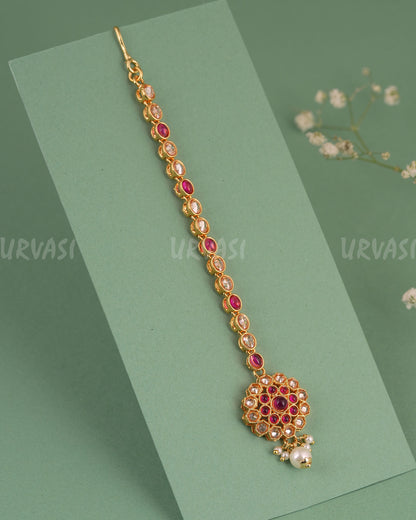 Gold-Toned Kundan Designed Chutty CH 149