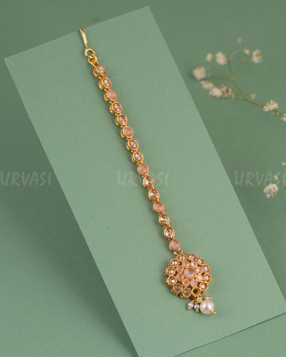 Gold-Toned Kundan Designed Chutty CH 149
