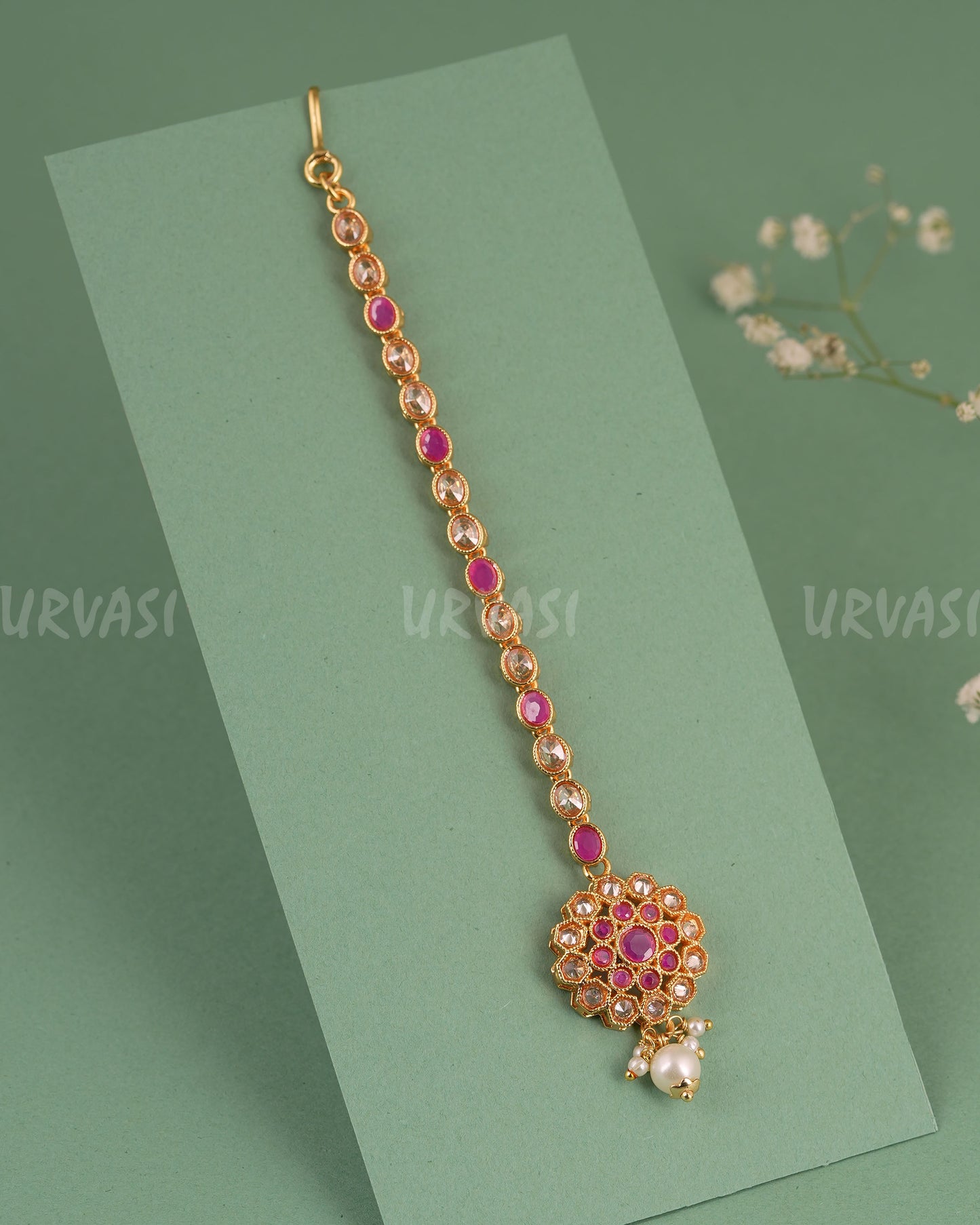 Gold-Toned Kundan Designed Chutty CH 149