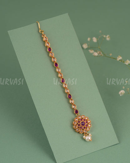 Gold-Toned Kundan Designed Chutty CH 149
