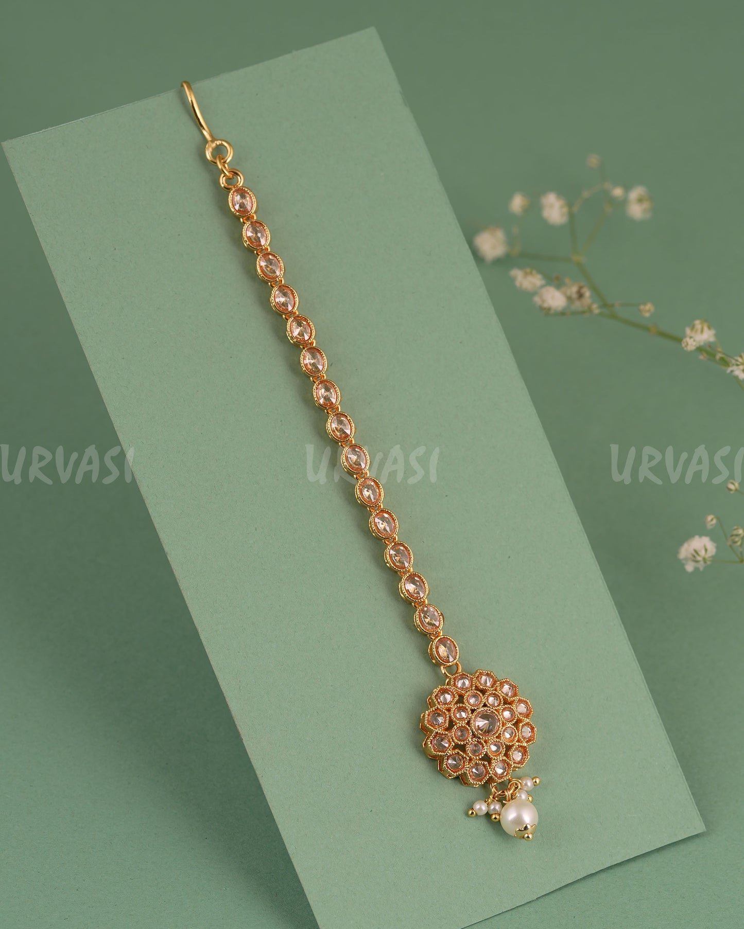Gold-Toned Kundan Designed Chutty CH 149