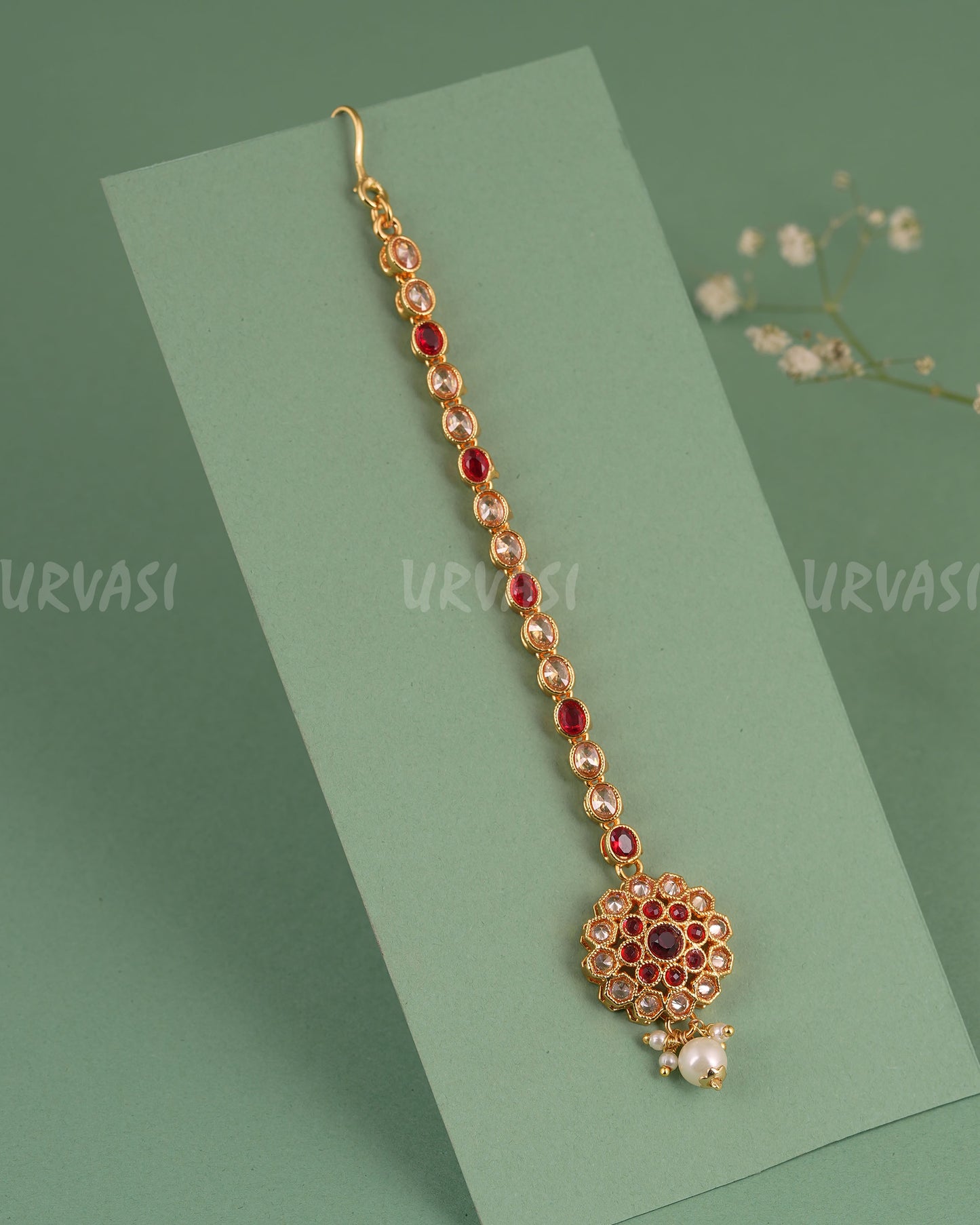 Gold-Toned Kundan Designed Chutty CH 149