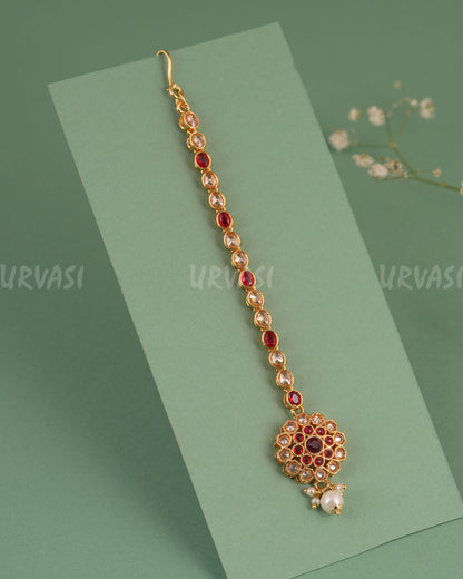 Gold-Toned Kundan Designed Chutty CH 149