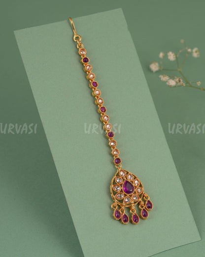 Gold-Toned AD Teardrop Designed Chutty CH 148