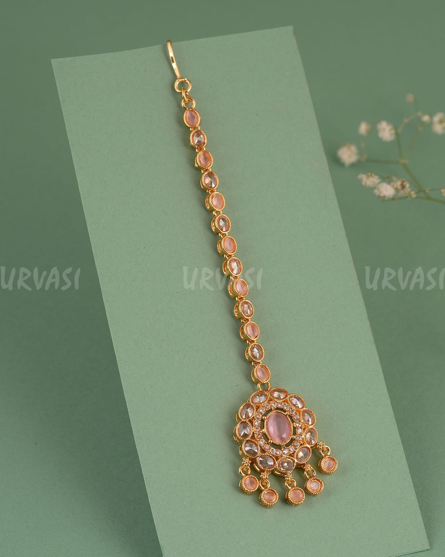 Gold-Toned Floral Kundan Stone Chutty CH 147