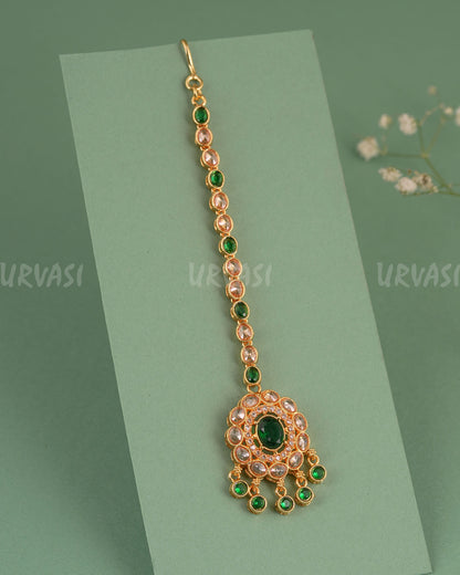 Gold-Toned Floral Kundan Stone Chutty CH 147