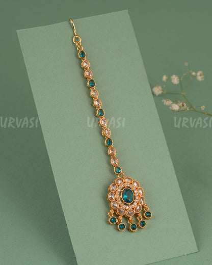 Gold-Toned Floral Kundan Stone Chutty CH 147