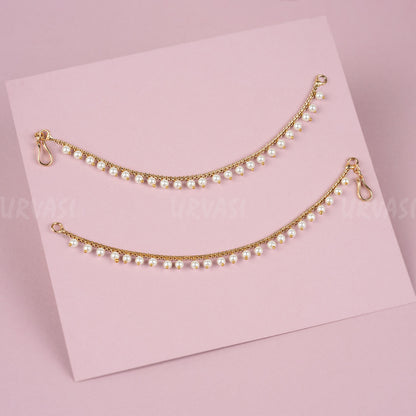 Gold-Polish Single-Layer Ear Chain EC 04