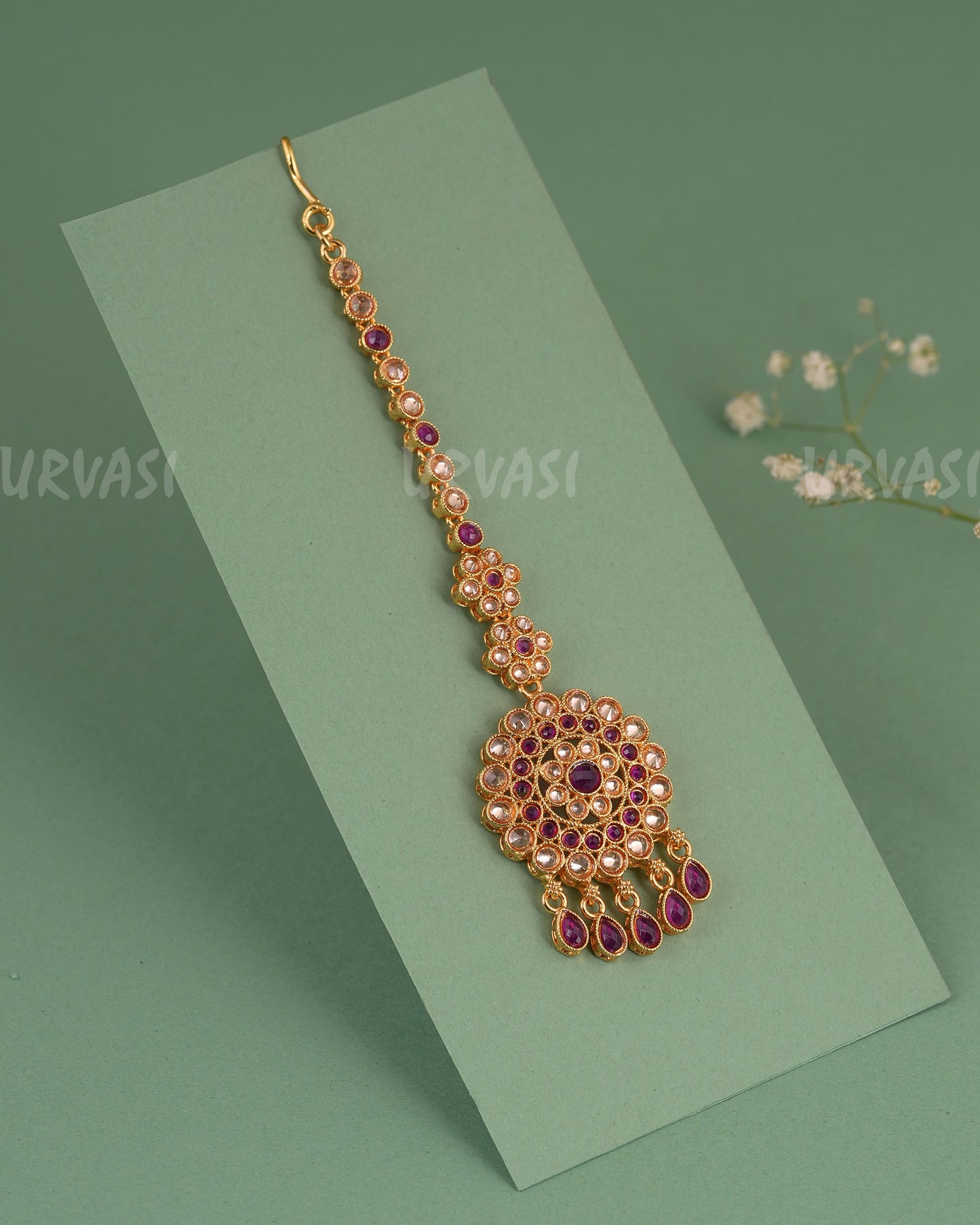Gold-Toned Polki Style Chutty CH 145
