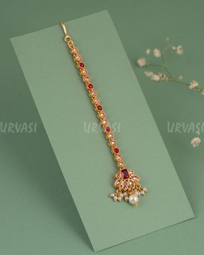 Gold-Polish AD Stone Chutty CH 143