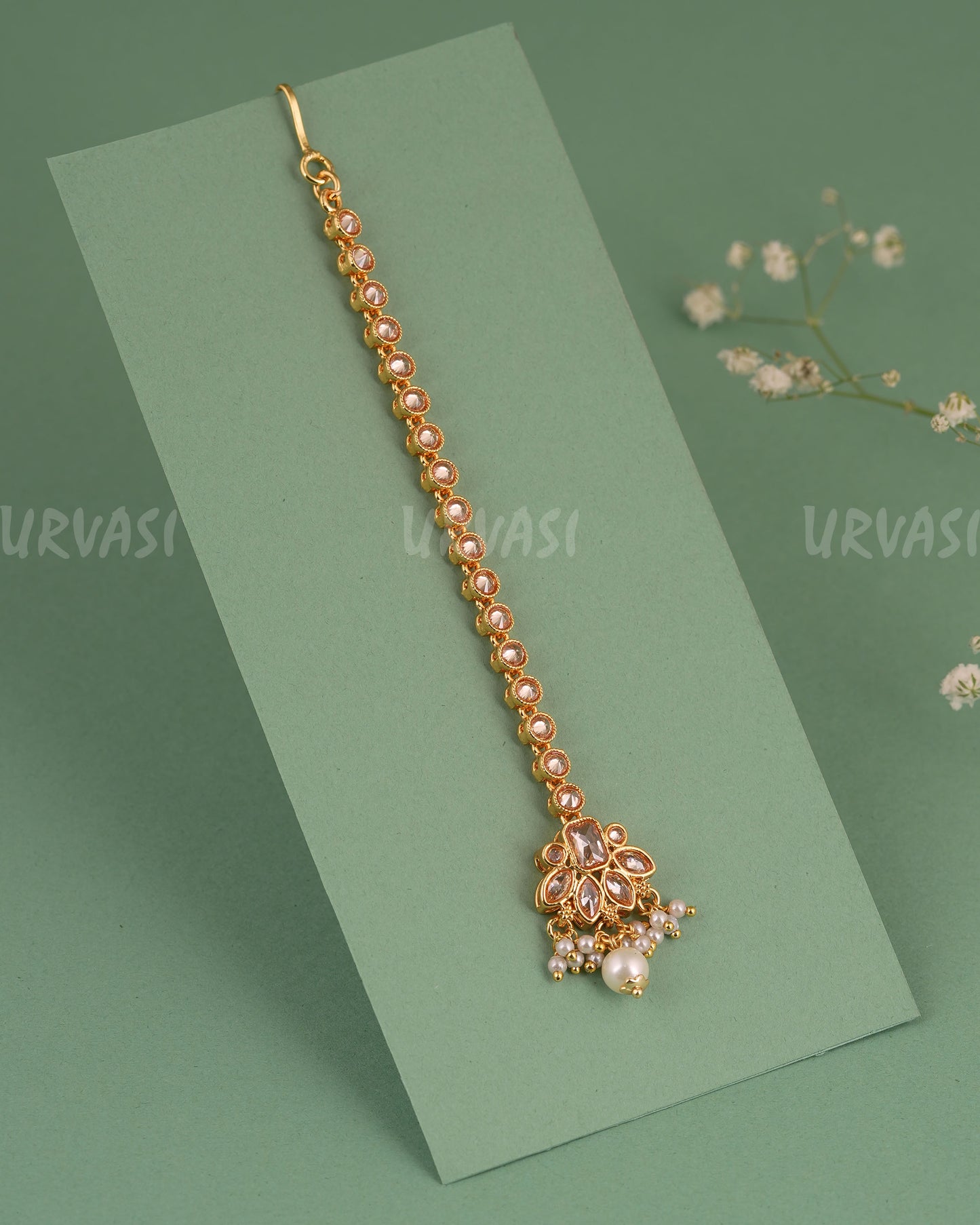Gold-Polish AD Stone Chutty CH 143