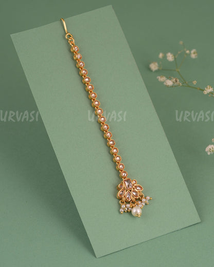 Gold-Polish AD Stone Chutty CH 143
