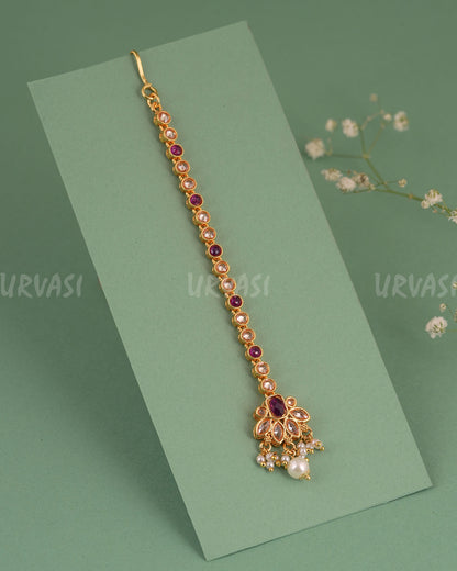 Gold-Polish AD Stone Chutty CH 143