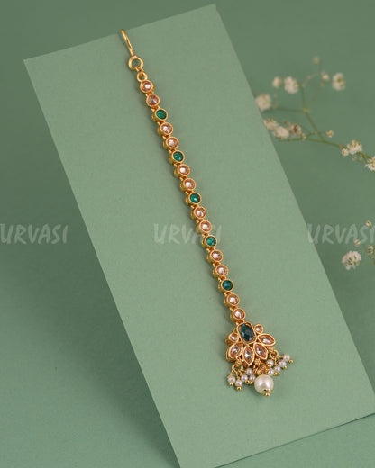 Gold-Polish AD Stone Chutty CH 143