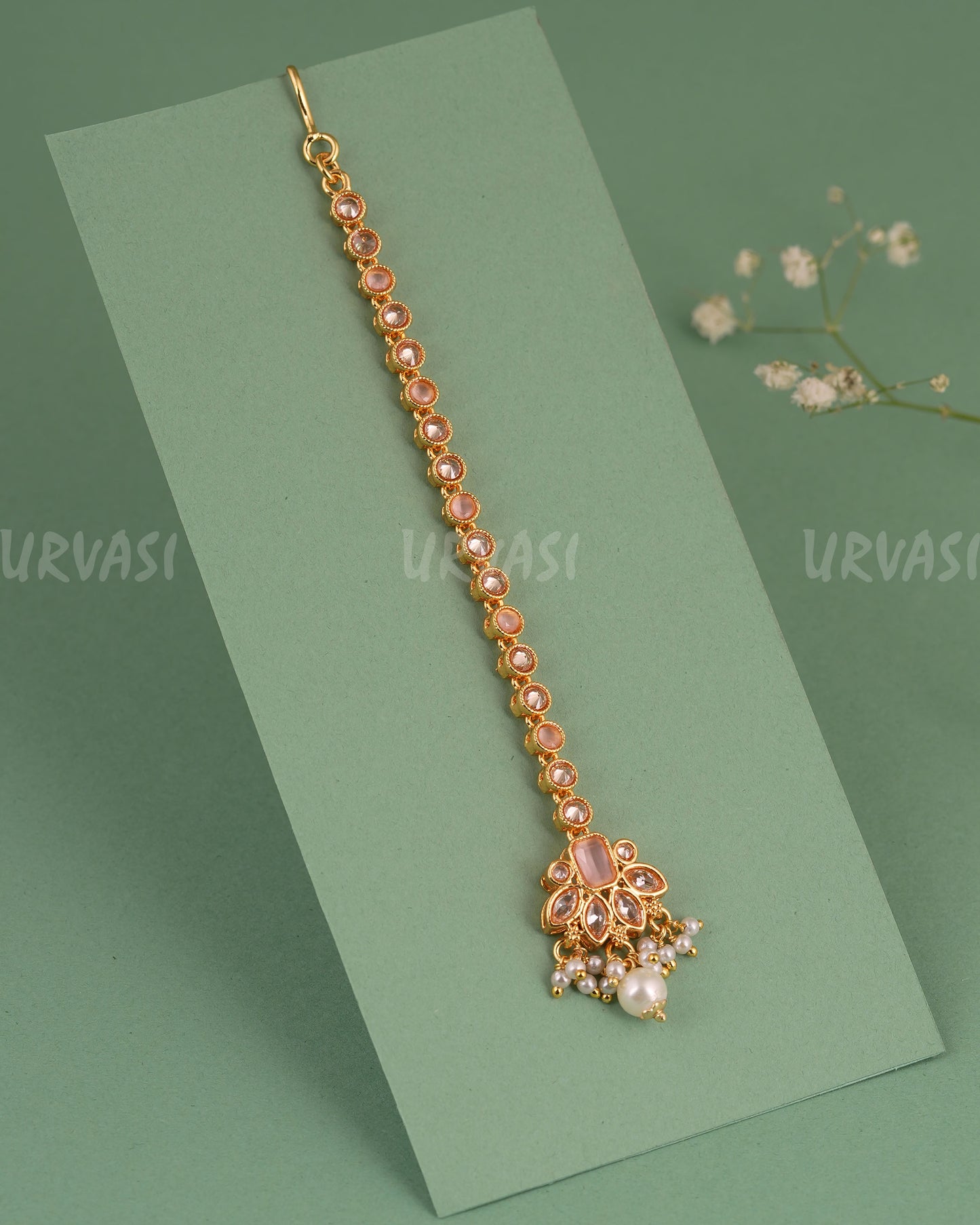 Gold-Polish AD Stone Chutty CH 143