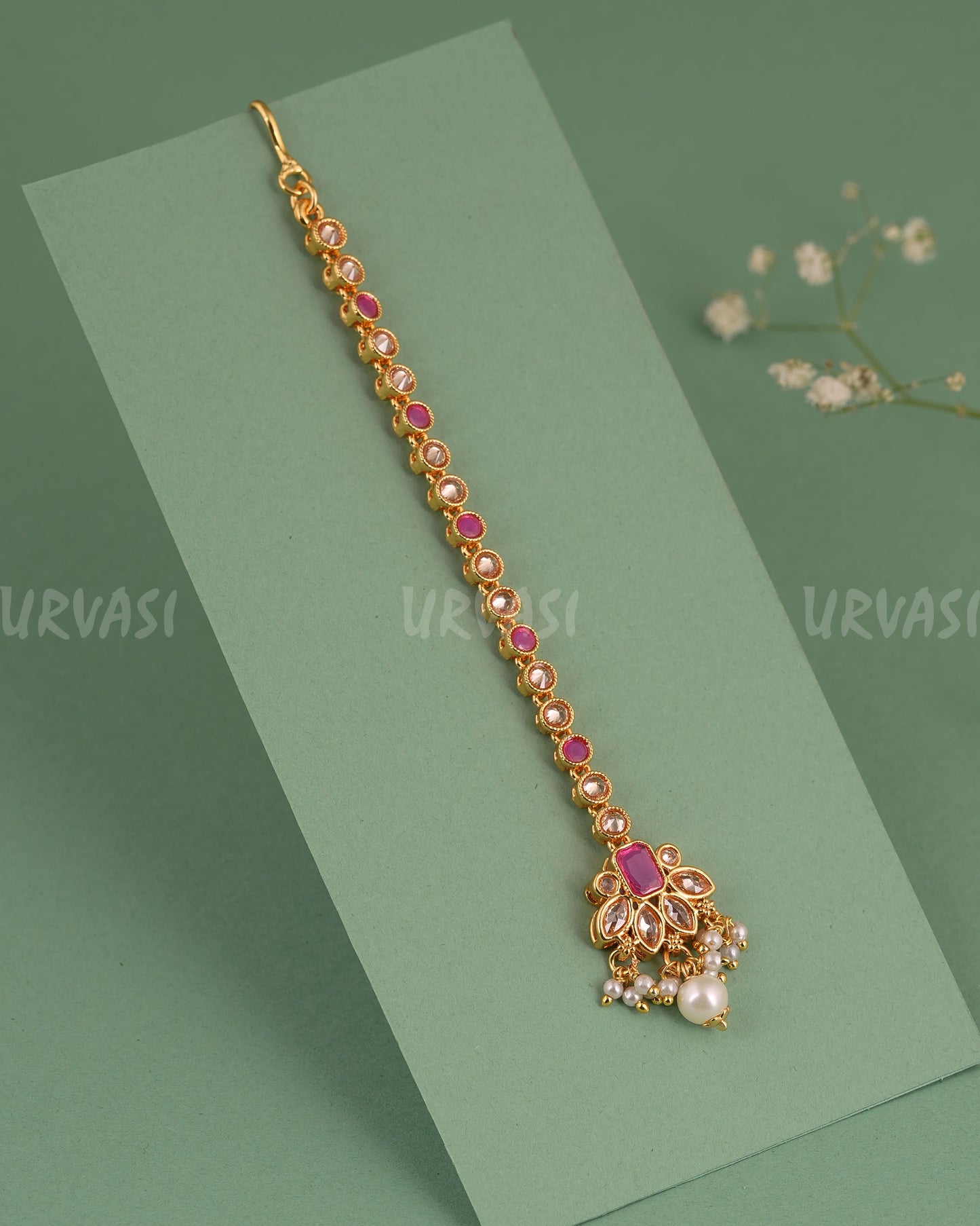 Gold-Polish AD Stone Chutty CH 143