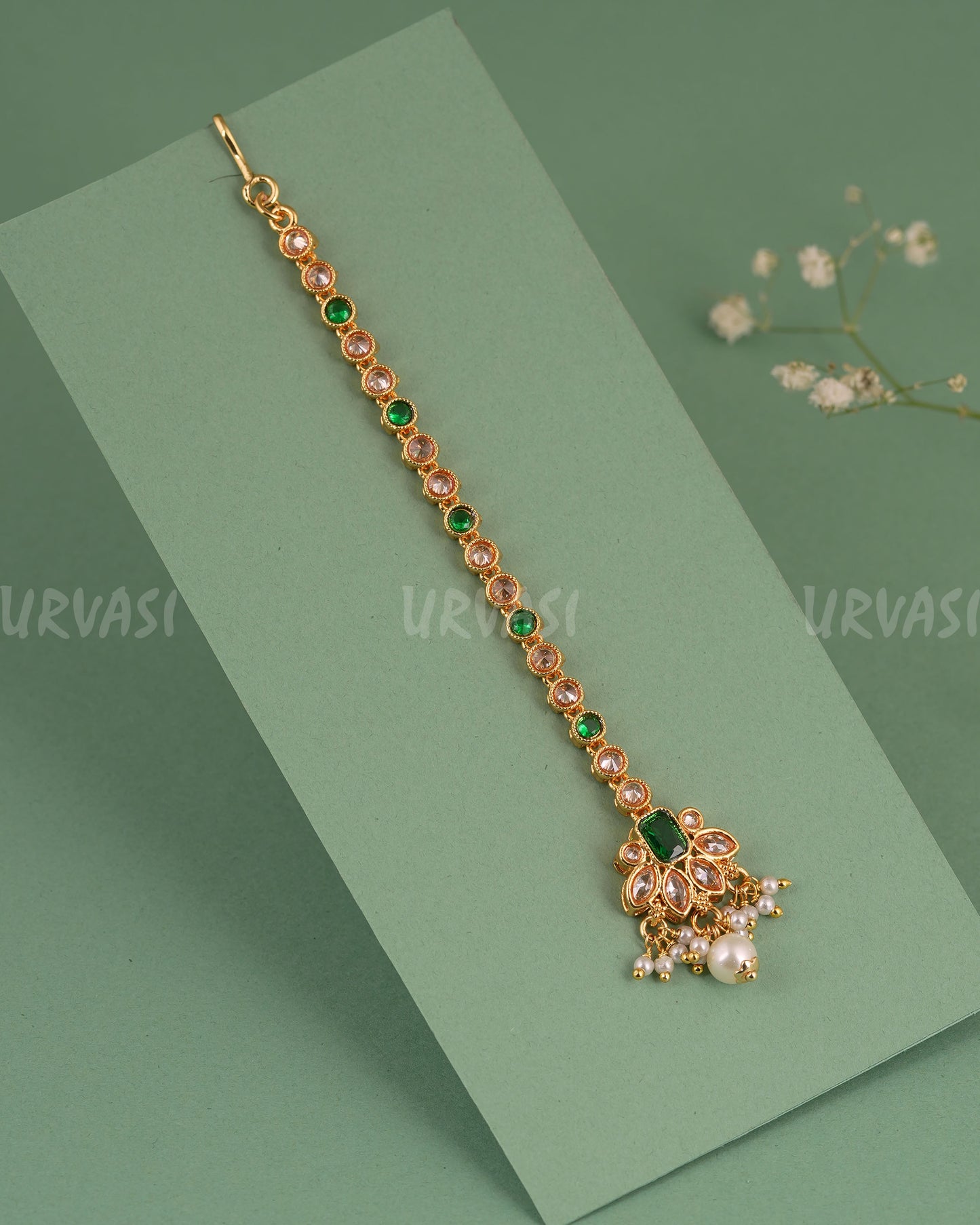 Gold-Polish AD Stone Chutty CH 143