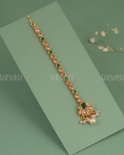 Gold-Polish AD Stone Chutty CH 143
