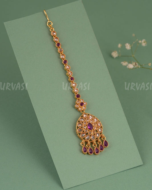 Gold-Toned Floral Teardrop Designed Chutty CH 142
