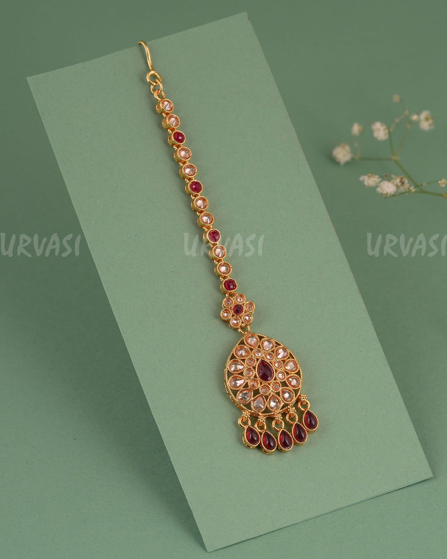 Gold-Toned Floral Teardrop Designed Chutty CH 142