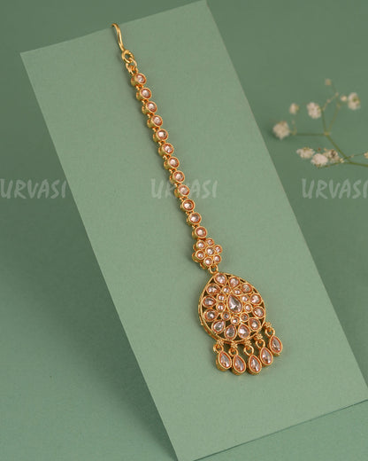 Gold-Toned Floral Teardrop Designed Chutty CH 142