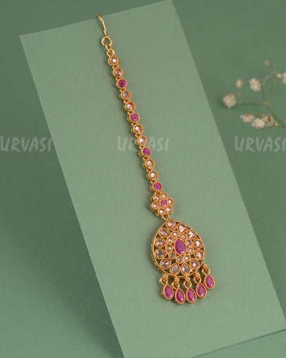Gold-Toned Floral Teardrop Designed Chutty CH 142