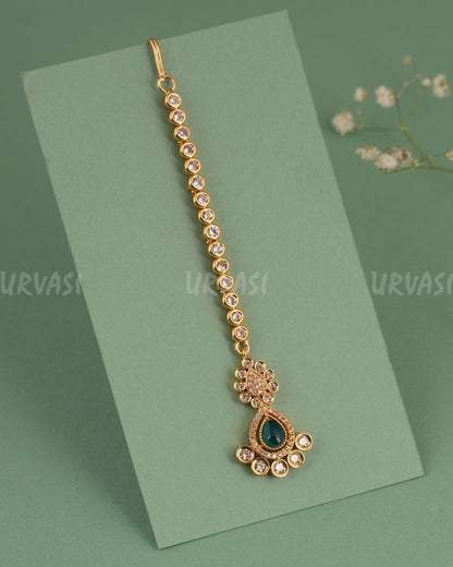 Gold-Polish Floral AD Stone Chutty CH 140