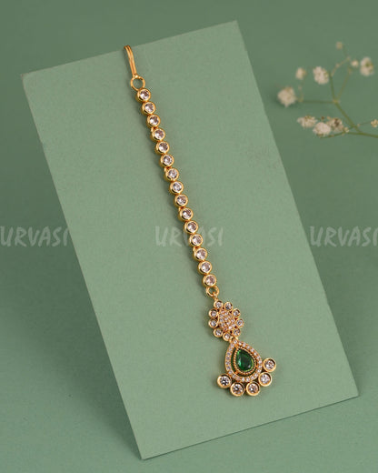 Gold-Polish Floral AD Stone Chutty CH 140