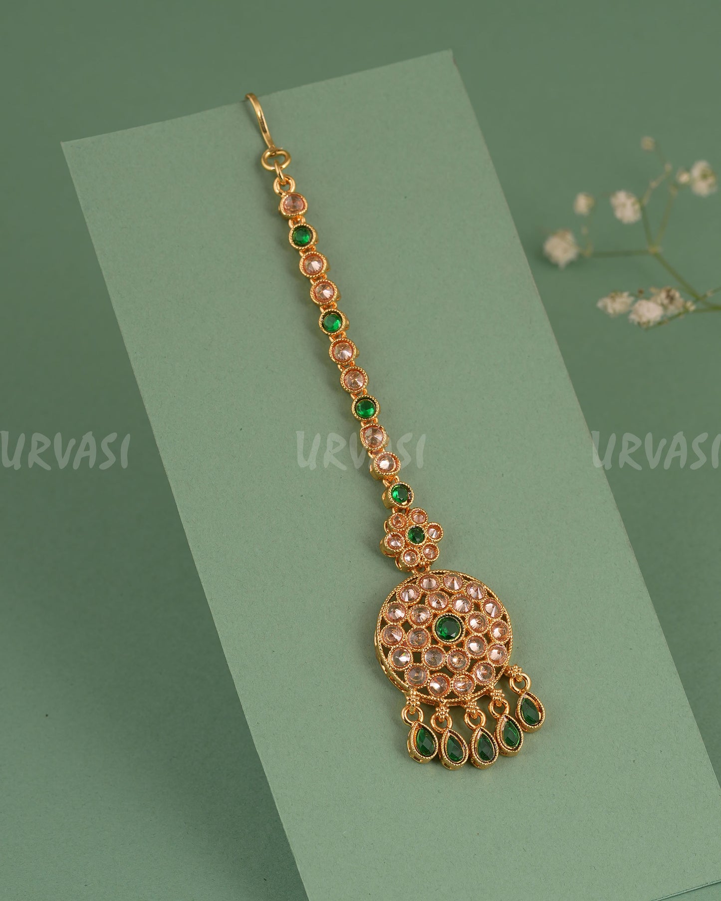 Gold-Toned Floral Teardrops Designed Chutty CH 136