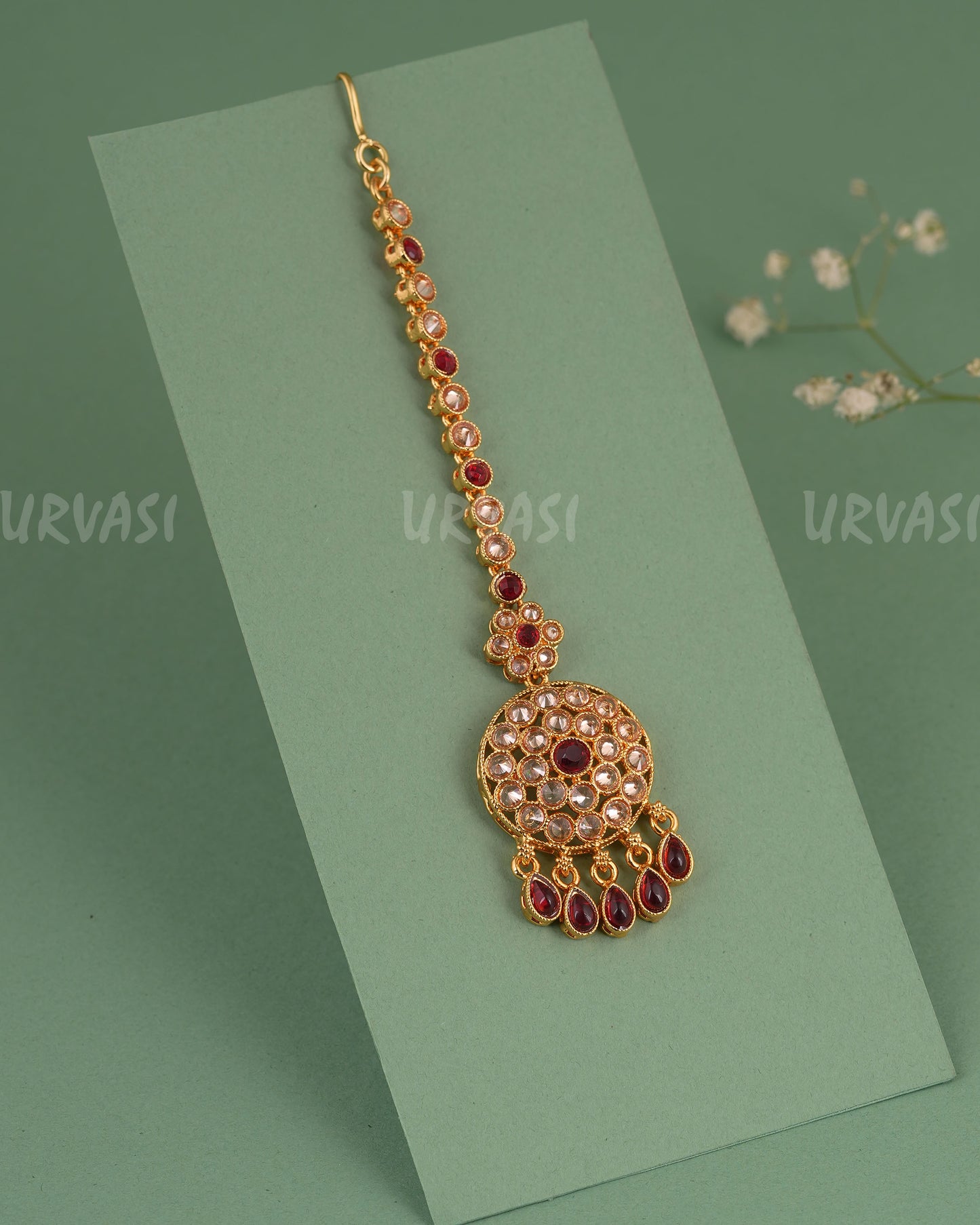 Gold-Toned Floral Teardrops Designed Chutty CH 136