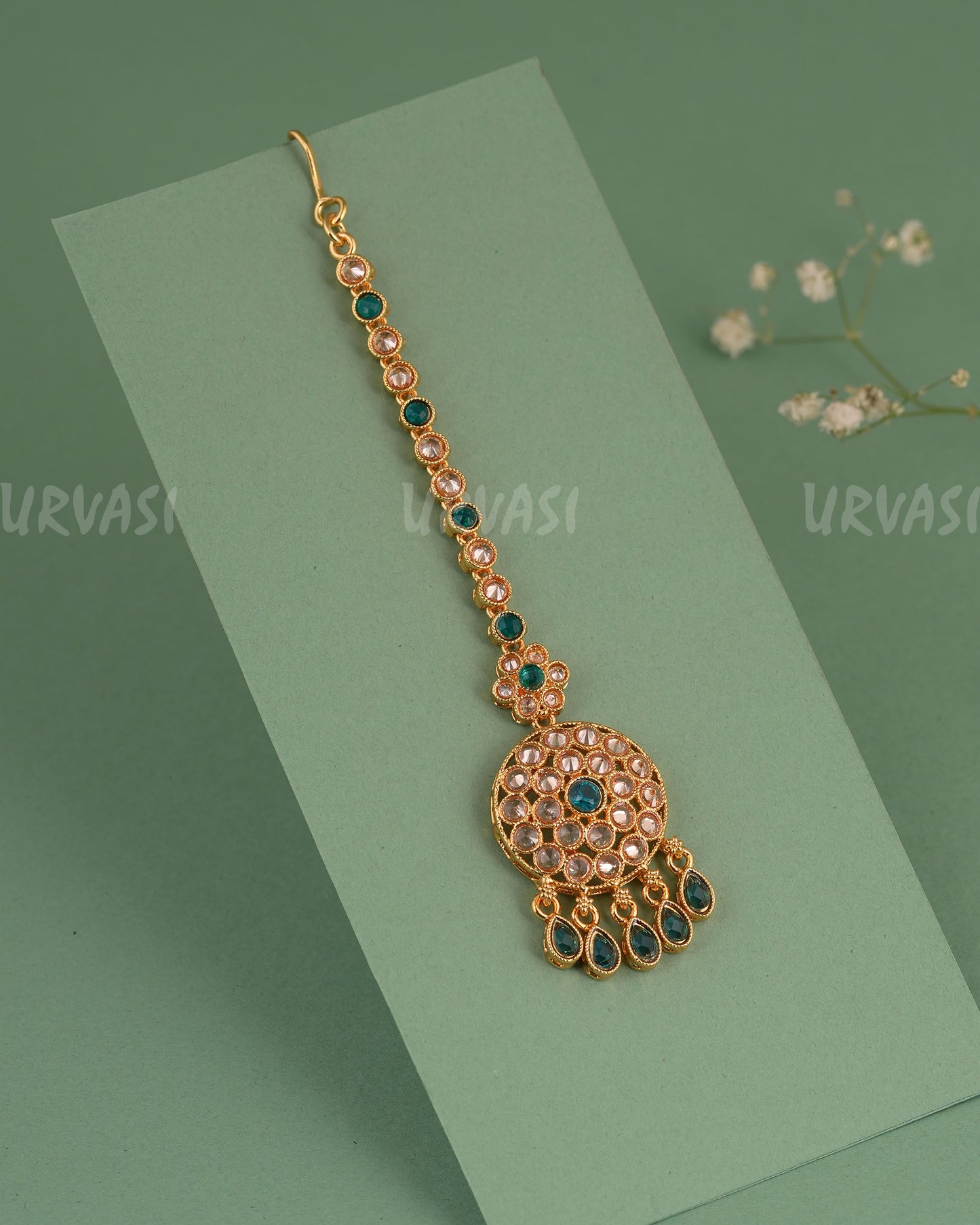 Gold-Toned Floral Teardrops Designed Chutty CH 136