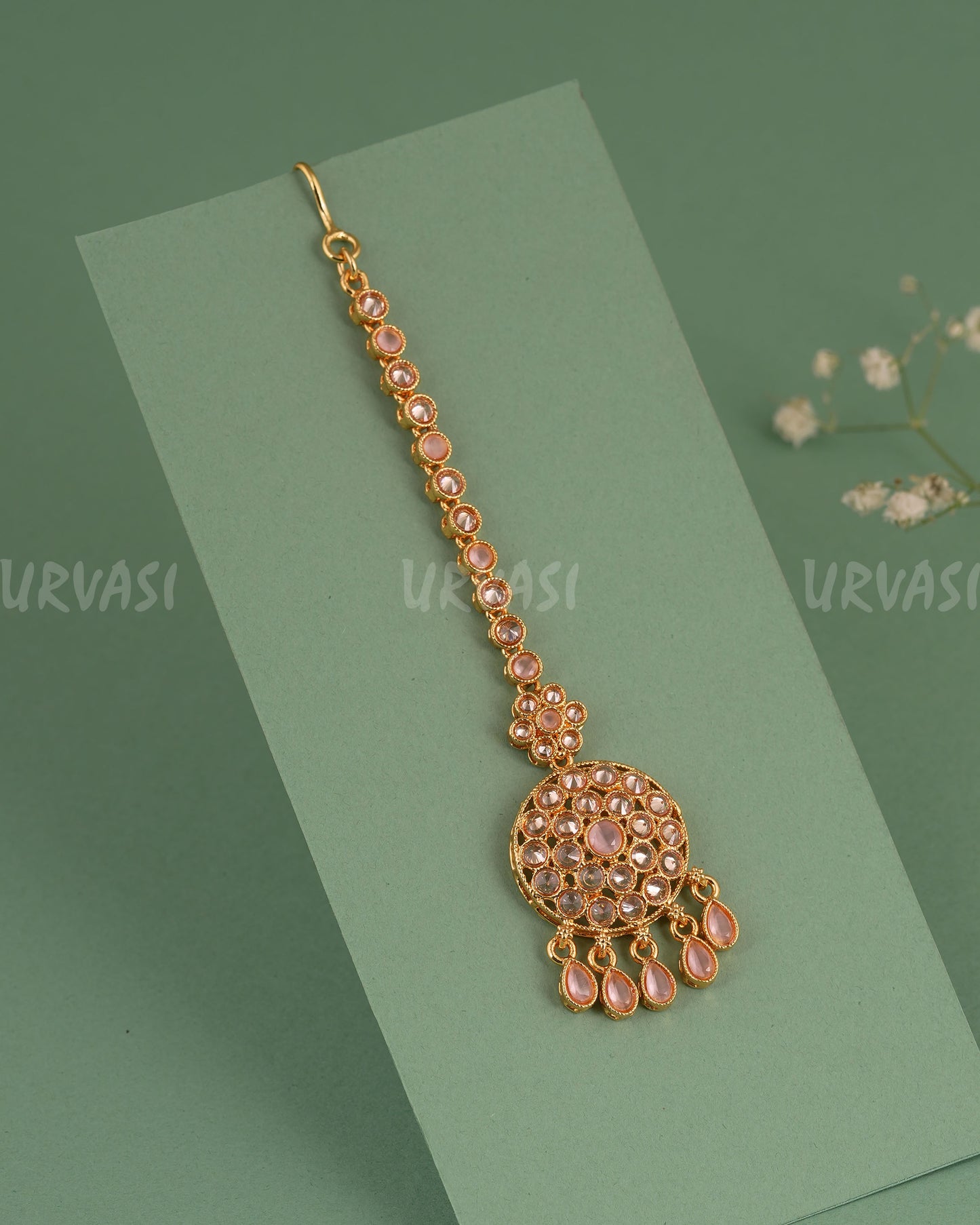 Gold-Toned Floral Teardrops Designed Chutty CH 136