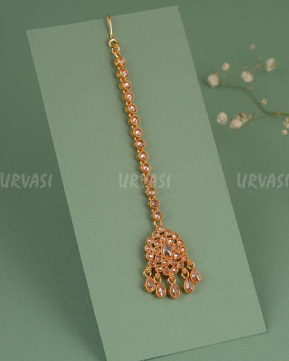 Gold-Toned Teardrop Designed Chutty CH 135