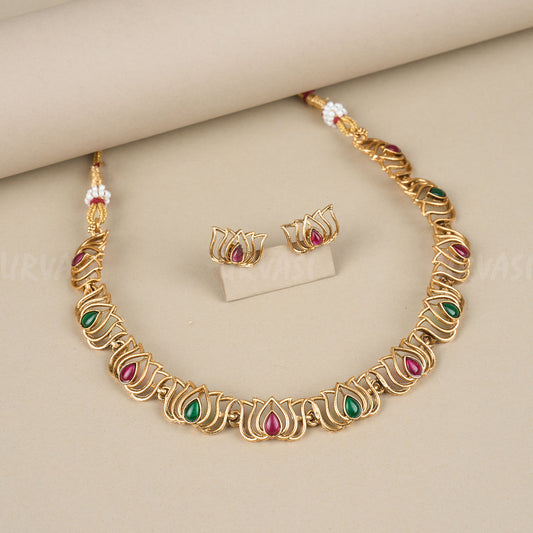 Minimal Lotus  Choker Necklace 339