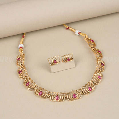 Minimal Lotus  Choker Necklace 339