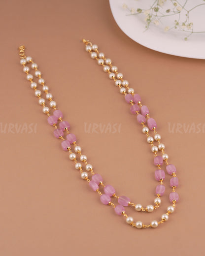 Gold-Toned Two-Layer Pearl Beaded Mala Ma 127