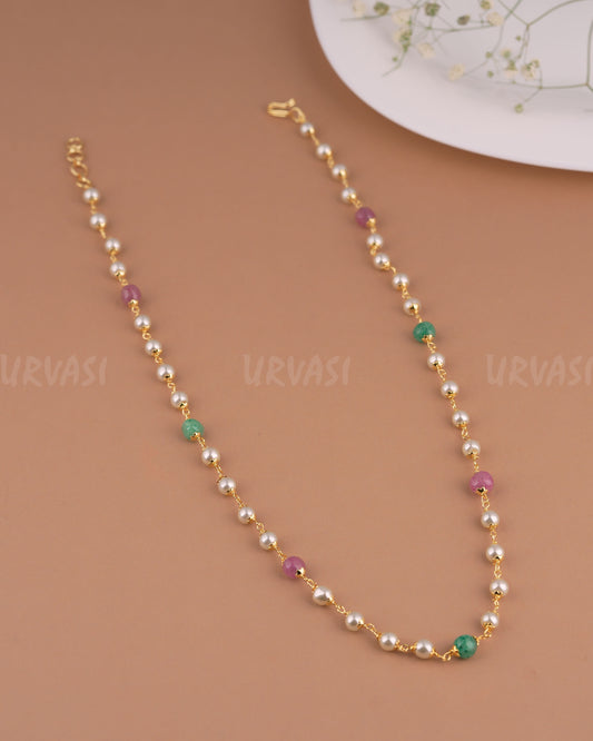 Gold-Toned One Layer Beaded Mala Ma 125