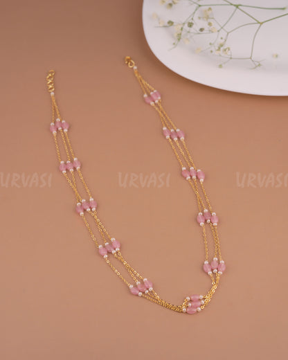 Gold-Toned Three-Layer Beaded Long Mala Mala Ma 124